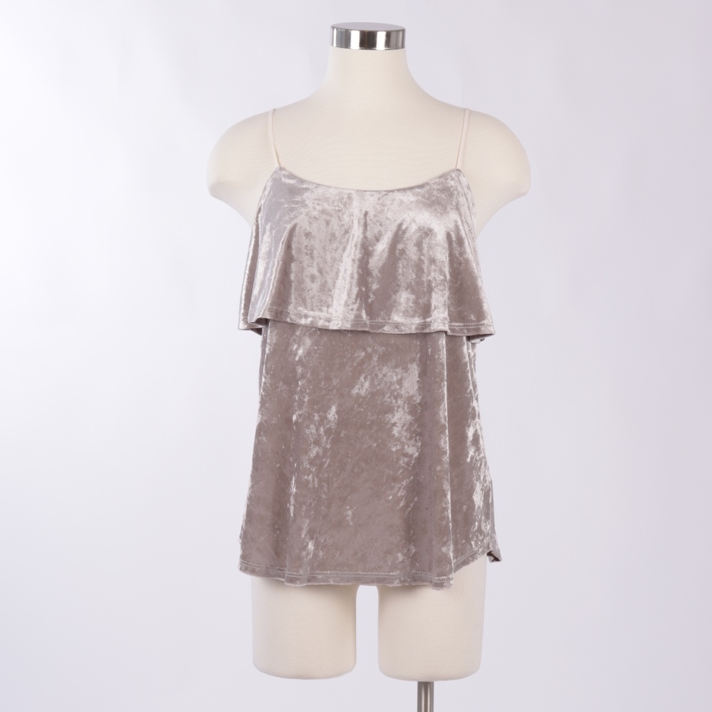 CRUSHED VELVET OVERLAY TOP